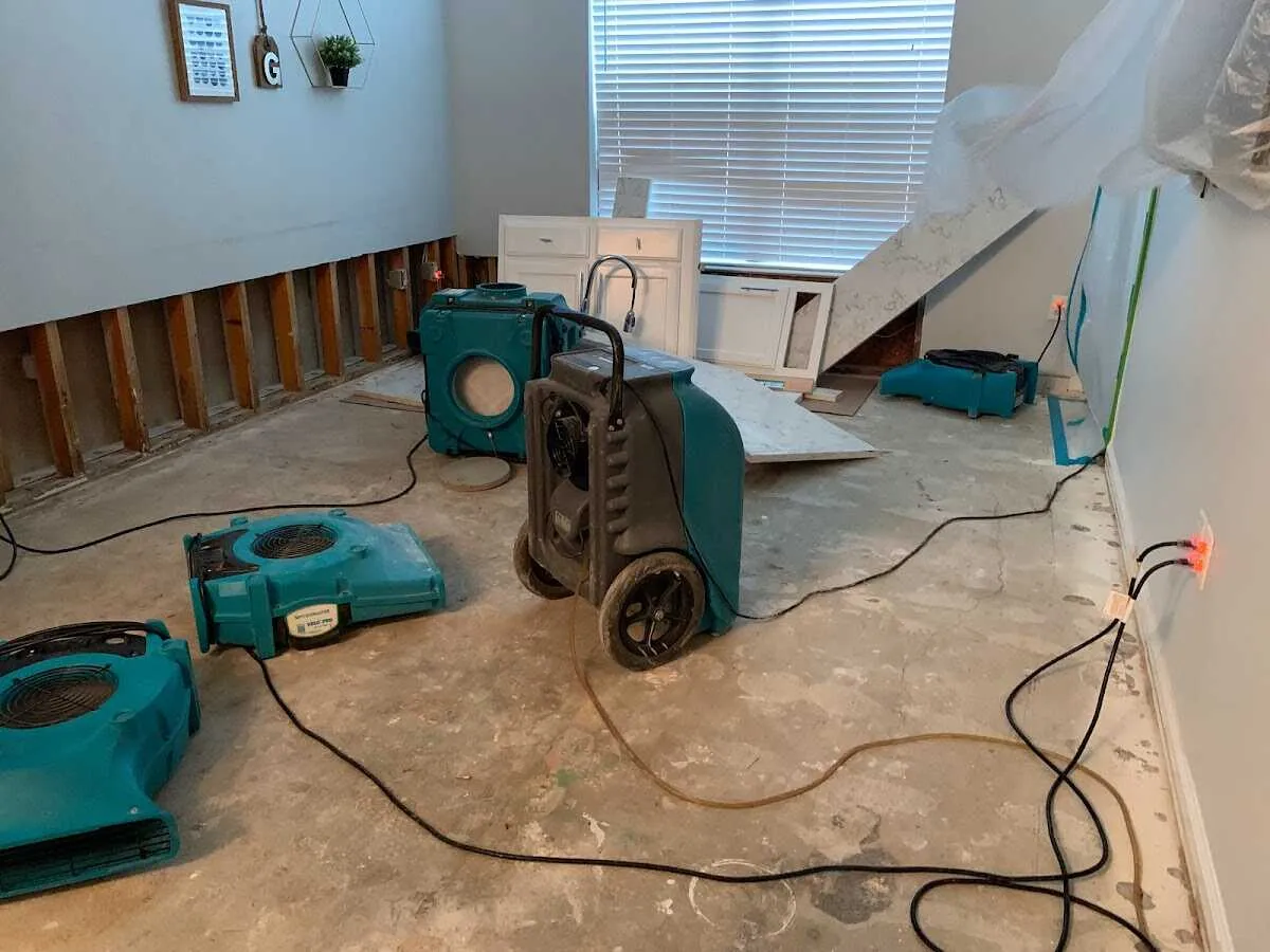 Dehumidifier in flood-cut room for Water Extraction & Removal in Hornsby Bend